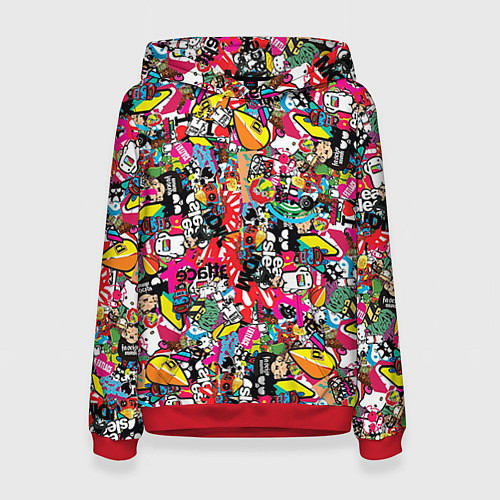 Женская толстовка Стикербомбинг / 3D-Красный – фото 1