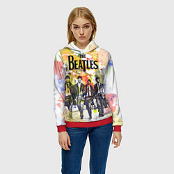 Толстовка-худи женская The Beatles: Colour Spray, цвет: 3D-красный — фото 2