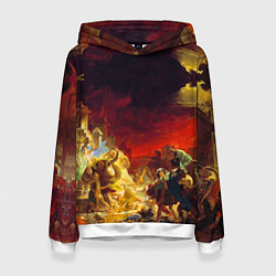 Толстовка-худи женская Брюллов Последний день Помпеи, цвет: 3D-белый