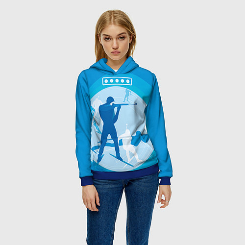 Женская толстовка Биатлон / 3D-Синий – фото 3