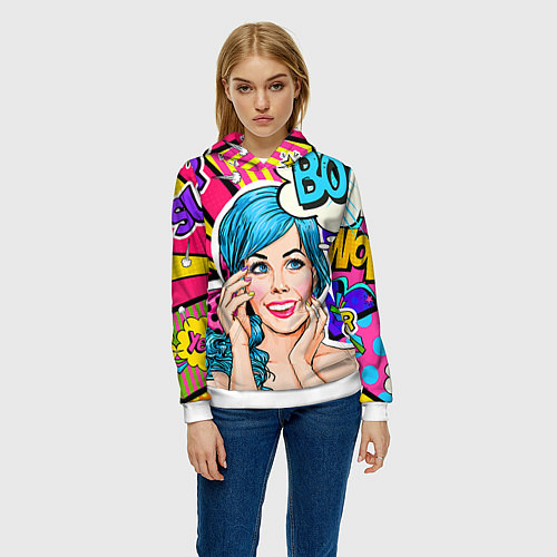 Женская толстовка Pop art / 3D-Белый – фото 3
