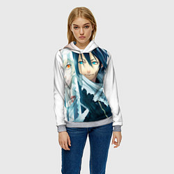 Толстовка-худи женская Бездомный бог, цвет: 3D-меланж — фото 2