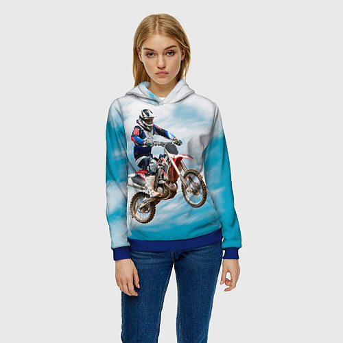 Женская толстовка Эндуро / 3D-Синий – фото 3