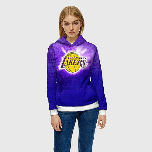 Женская толстовка Los Angeles Lakers / 3D-Белый – фото 3