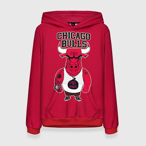 Женская толстовка Chicago bulls / 3D-Красный – фото 1