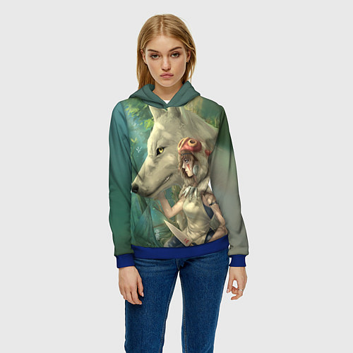 Женская толстовка Принцесса и волк / 3D-Синий – фото 3