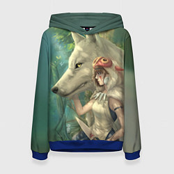 Толстовка-худи женская Принцесса и волк, цвет: 3D-синий