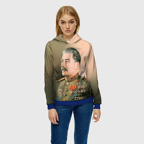 Женская толстовка Иосиф Сталин / 3D-Синий – фото 3