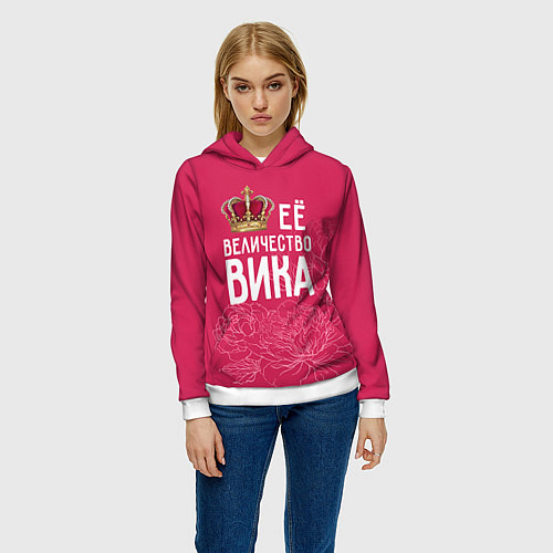 Женская толстовка Её величество Вика / 3D-Белый – фото 3
