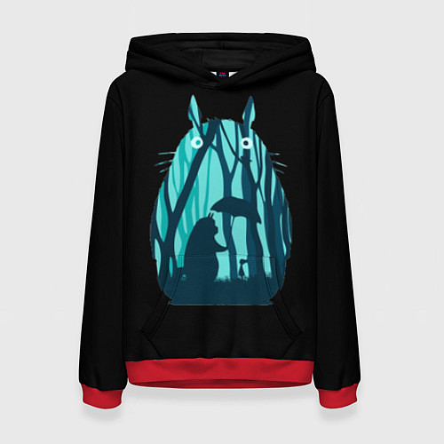 Женская толстовка Тоторо в лесу / 3D-Красный – фото 1