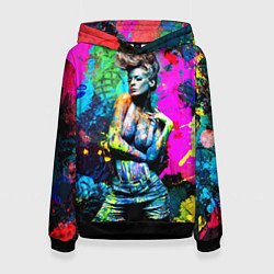 Толстовка-худи женская Боди-арт, цвет: 3D-черный