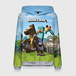 Толстовка-худи женская Minecraft Rider, цвет: 3D-меланж