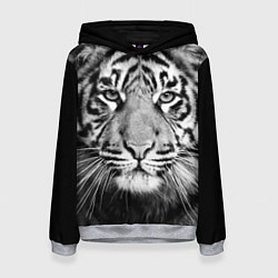 Толстовка-худи женская Красавец тигр, цвет: 3D-меланж