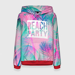 Толстовка-худи женская Beach Party, цвет: 3D-красный