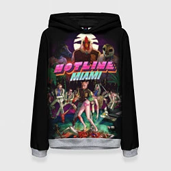 Толстовка-худи женская Hotline Miami, цвет: 3D-меланж