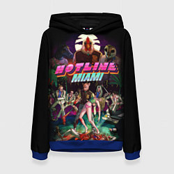 Толстовка-худи женская Hotline Miami, цвет: 3D-синий