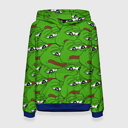 Толстовка-худи женская Sad frogs, цвет: 3D-синий