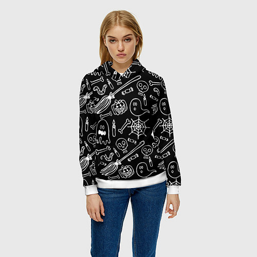 Женская толстовка Призрачный арт / 3D-Белый – фото 3