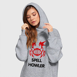 Женское худи-платье Dark Elf Mage - Spell Howler, цвет: меланж — фото 2