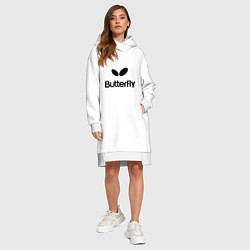 Женское худи-платье Butterfly Logo, цвет: белый — фото 2