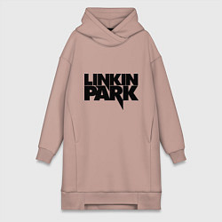 Женское худи-платье Linkin Park, цвет: пыльно-розовый