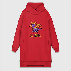 Женское худи-платье Spyro: 8 bit, цвет: красный