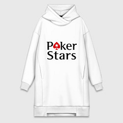 Женское худи-платье Poker Stars, цвет: белый