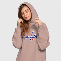 Женское худи-платье Washington Capitals, цвет: пыльно-розовый — фото 2
