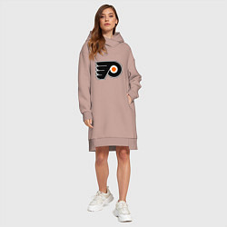 Женское худи-платье Philadelphia Flyers, цвет: пыльно-розовый — фото 2