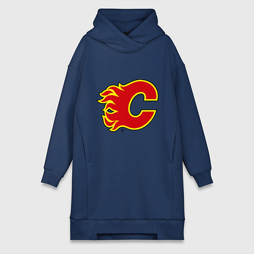 Женская толстовка-платье Calgary Flames / Тёмно-синий – фото 1