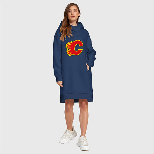 Женская толстовка-платье Calgary Flames / Тёмно-синий – фото 4