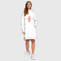 Женское худи-платье Линейка, цвет: белый — фото 2
