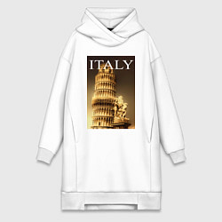 Женское худи-платье Leaning tower of Pisa, цвет: белый
