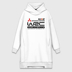 Женское худи-платье Mitsubishi wrc, цвет: белый