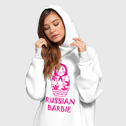 Женское худи-платье Русская Барби, цвет: белый — фото 2