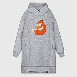 Женское худи-платье Лисички, цвет: меланж