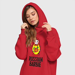 Женское худи-платье Russian Barbie, цвет: красный — фото 2