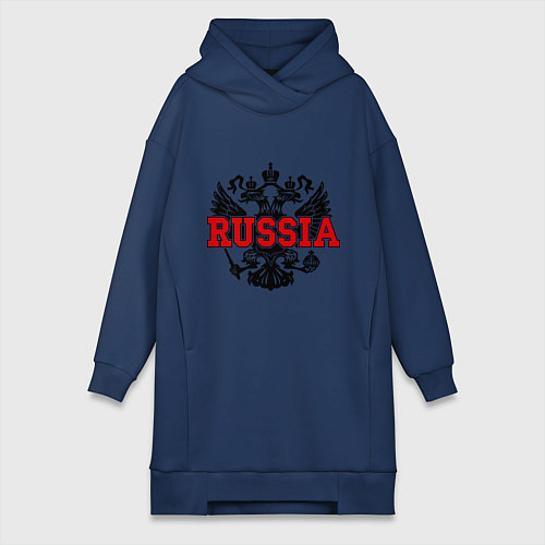 Женская толстовка-платье Russia Coat / Тёмно-синий – фото 1