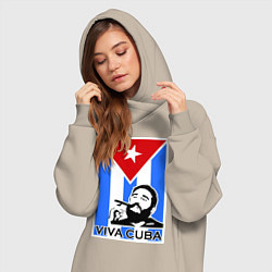 Женское худи-платье Fidel: Viva, Cuba!, цвет: миндальный — фото 2