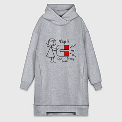 Женское худи-платье Yap: Our love story, цвет: меланж