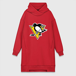 Женское худи-платье Pittsburgh Penguins, цвет: красный