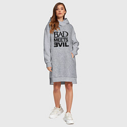 Женское худи-платье Bad Meets Evil, цвет: меланж — фото 2