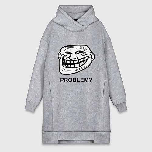 Женская толстовка-платье Trollface. Problem? Проблемы? / Меланж – фото 1