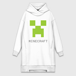 Женское худи-платье Minecraft logo grey, цвет: белый