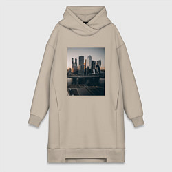 Женское худи-платье Moscow City, цвет: миндальный