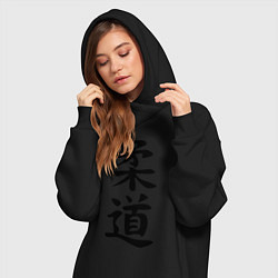 Женское худи-платье Дзюдо: иероглиф, цвет: черный — фото 2