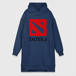 Женское худи-платье Dota 2: Logo, цвет: тёмно-синий