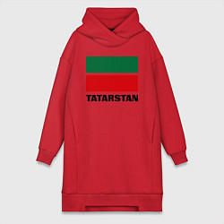 Женское худи-платье Флаг Татарстана, цвет: красный