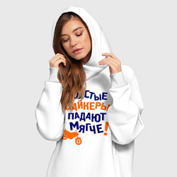 Женское худи-платье Падают мягче, цвет: белый — фото 2