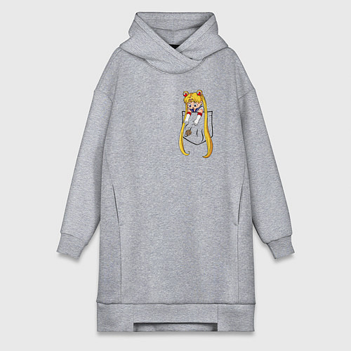 Женская толстовка-платье Little Pocket Moon / Меланж – фото 1
